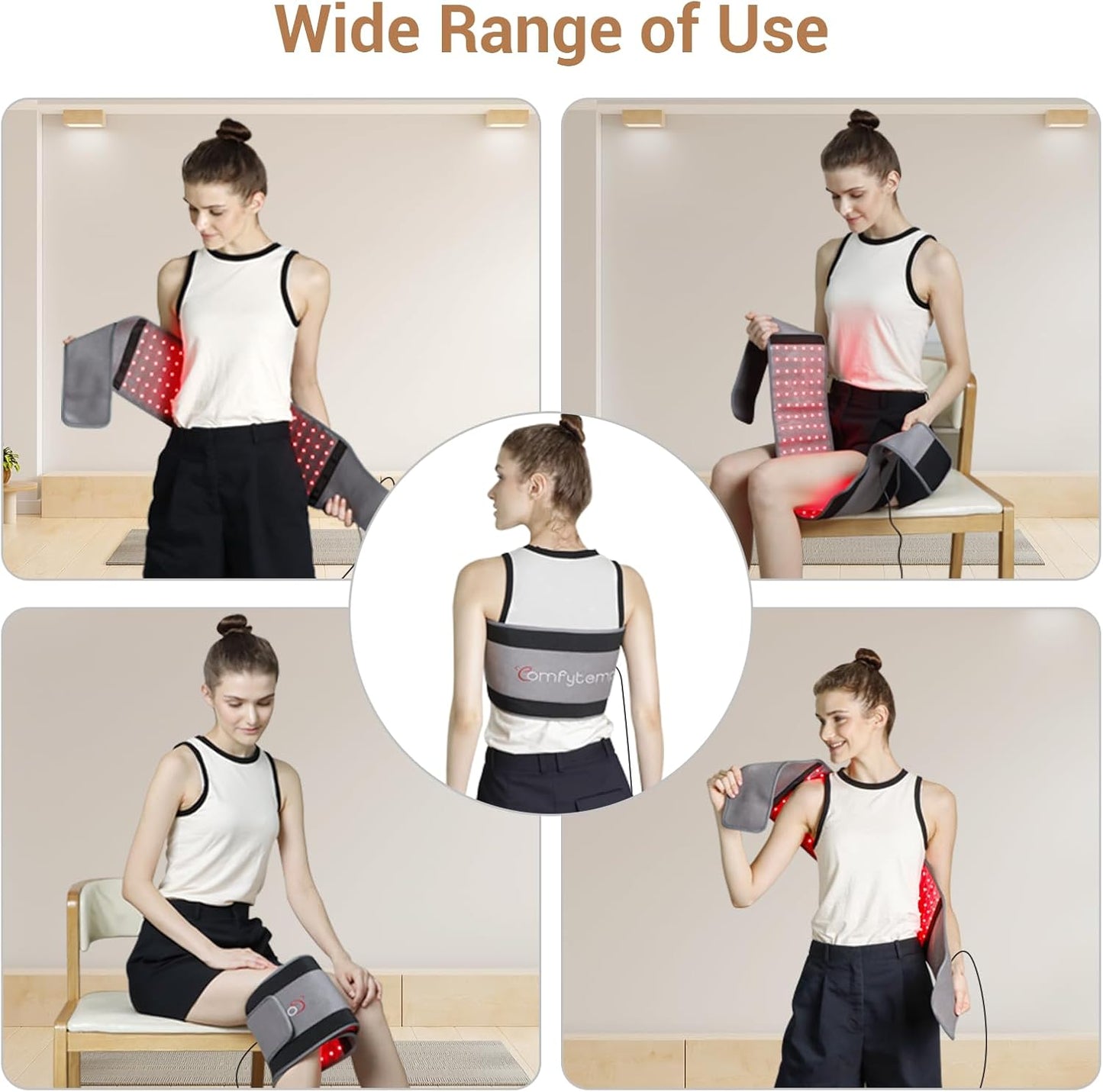 Red Light Therapy Belt with 126 Leds, FSA Eligible HSA Infrared Red Light Therapy for Body, 660Nm & 850Nm, 22W Light Wrap with Timer for Back Waist Belly Joint Muscle Pain Relief(Corded)