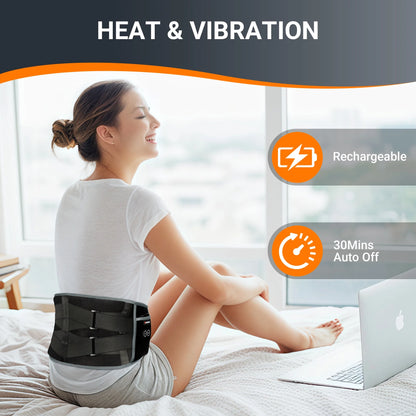 Cordless Heating Pad for Back Pain Relief,  Battery Power Waist Belt with Massage